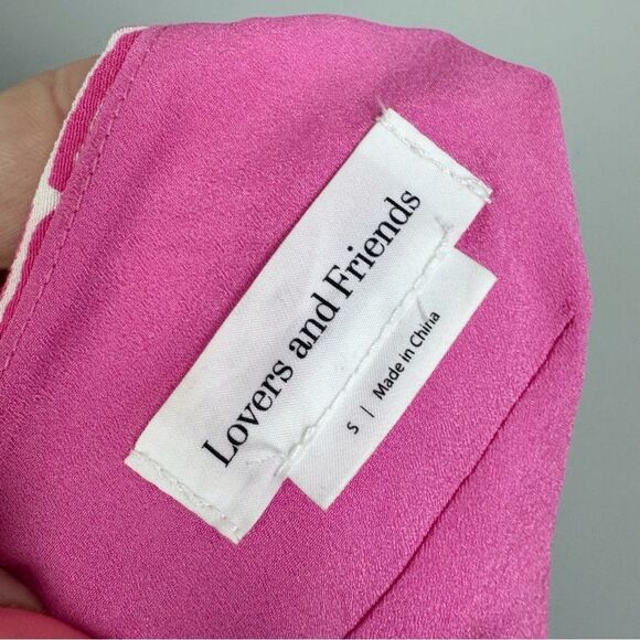 LOVERS + FRIENDS | REVOLVE Pink White Asymmetrical Strappy Top Women’s Size S - Picture 6 of 7